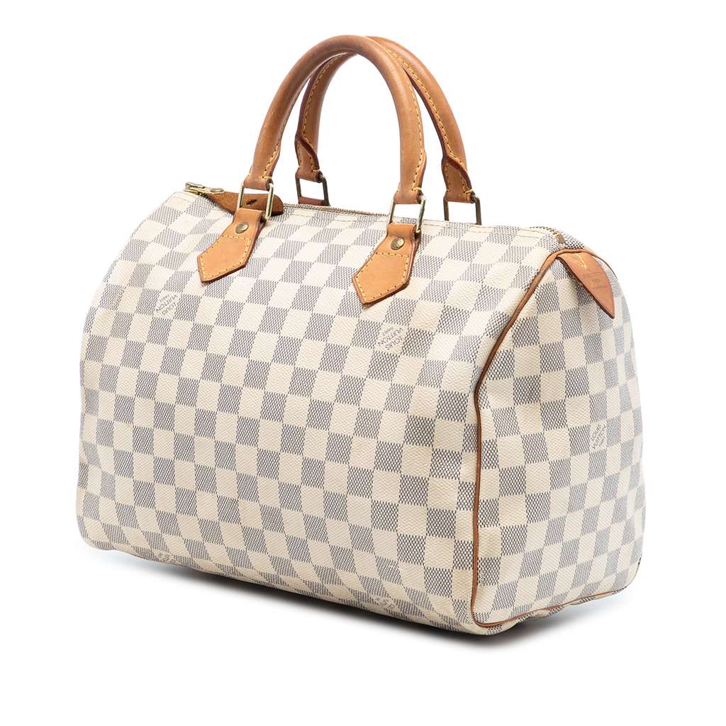 Louis Vuitton Damier Azur Speedy 30 White Good condition - Back View