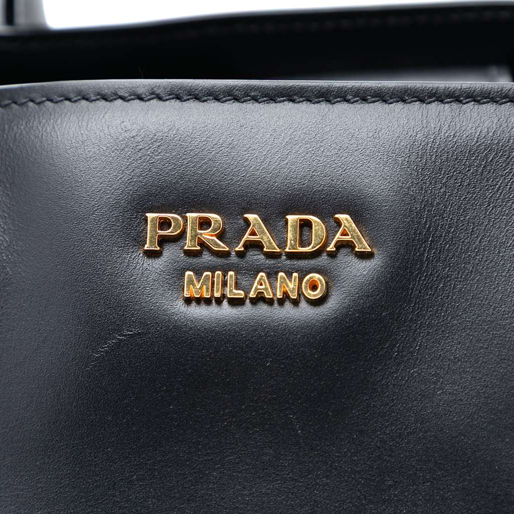 Prada City Calf Bibliotheque Satchel Black Leather Good condition - Box View