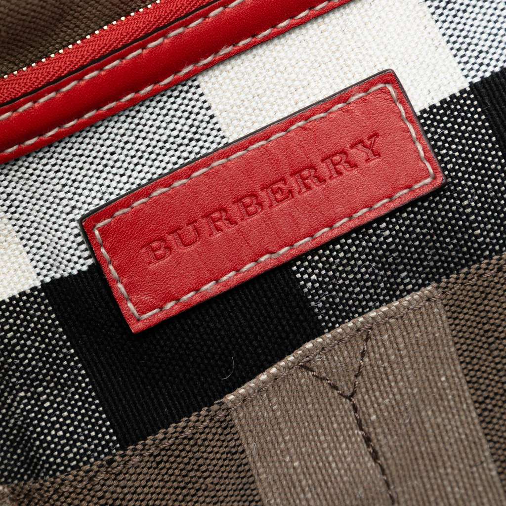 Burberry Medium Mega Check Canvas Ashby Bucket Bag Brown Canvas Good condition - Box View