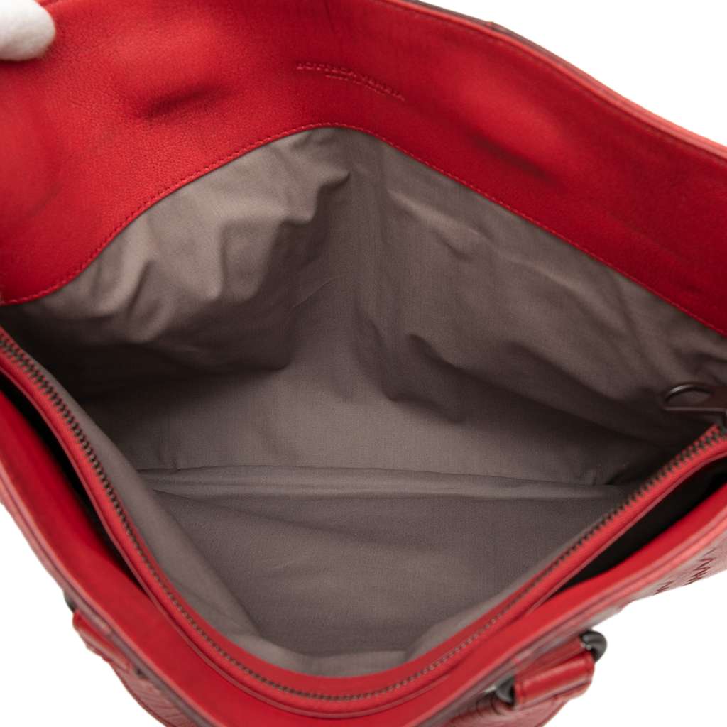 Bottega Veneta Nappa Intrecciato Briefcase Red Leather Good condition - Model View