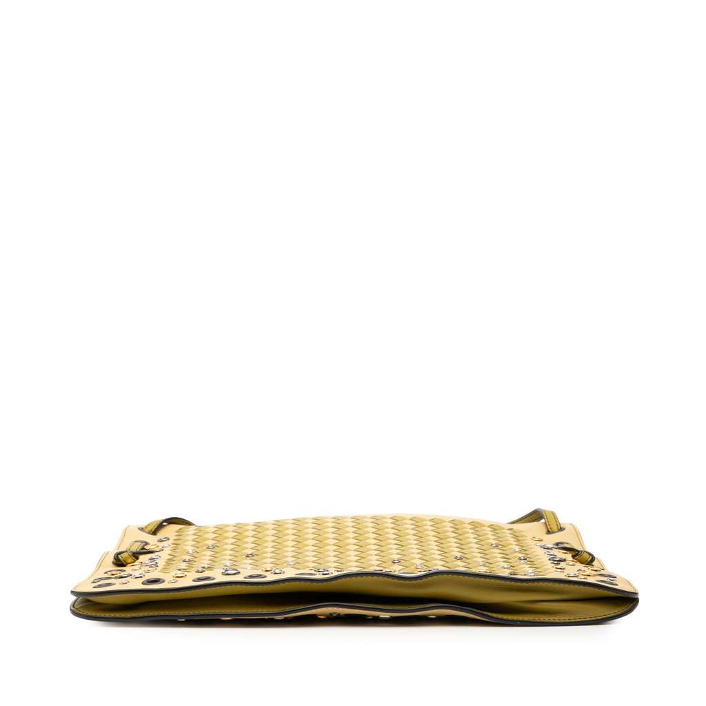 Bottega Veneta Nappa Intrecciato Check Grommet Palio Crossbody Brown Leather Good condition - Inside View