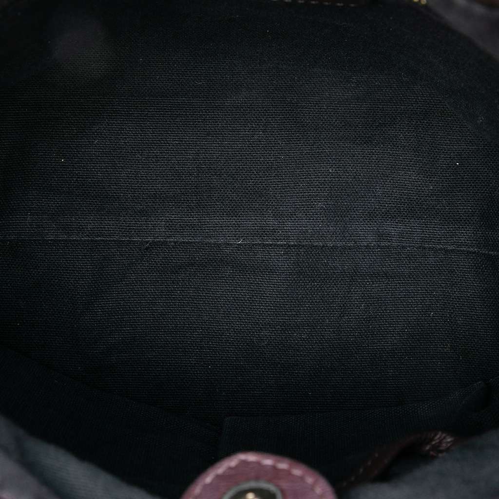 Burberry House Check Canvas and Calfskin Little Crush Crossbody Red Leather Good condition - Model View