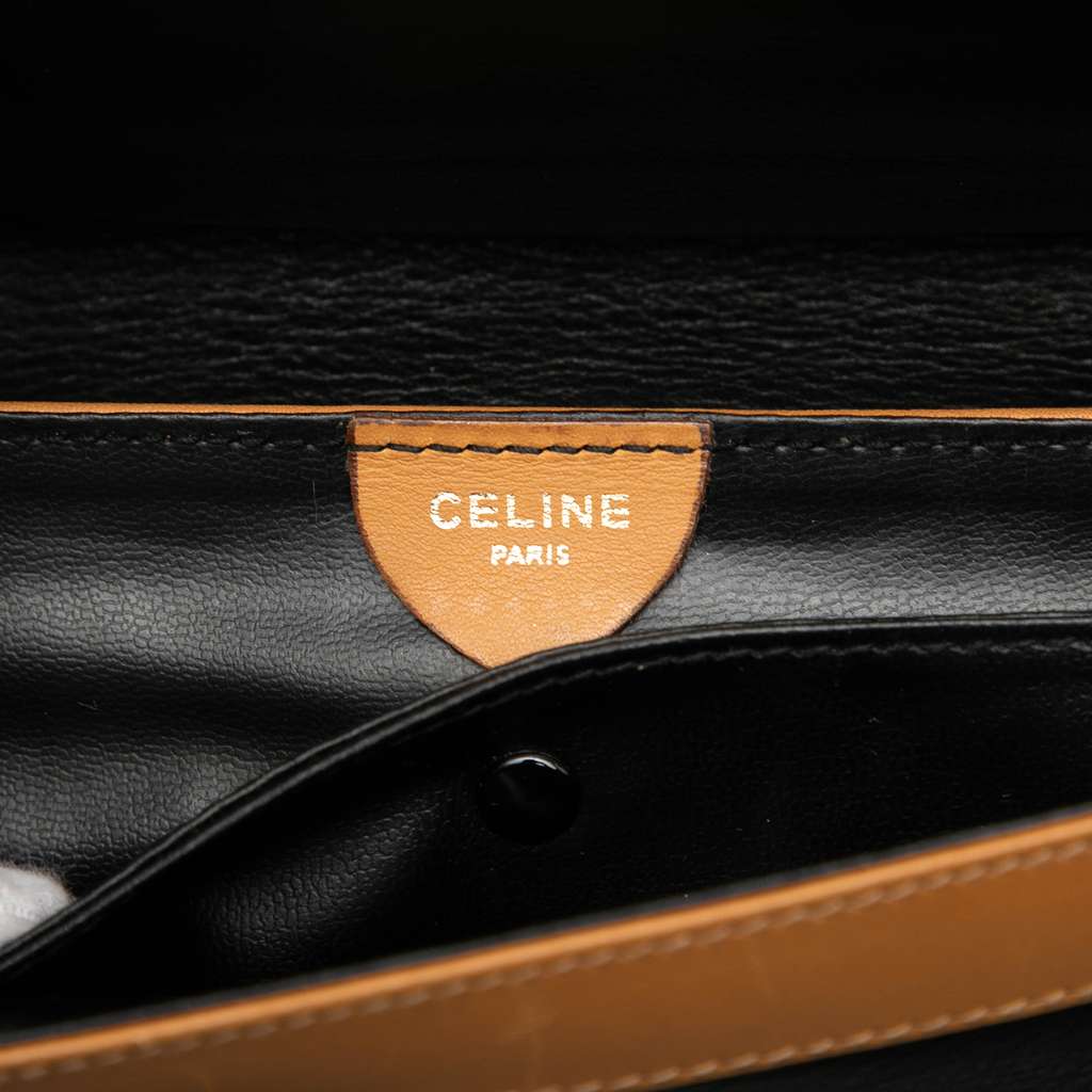 Celine Leather Carriage Clutch Black Leather Good condition - Box View