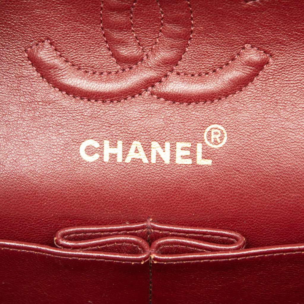 Chanel Small Classic Lambskin Double Flap Black Leather Good condition - Box View