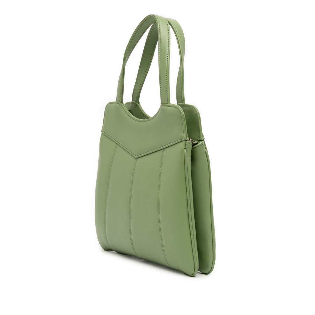 Gucci Small Leather Petite GG Tote Green Leather Good condition - Back View