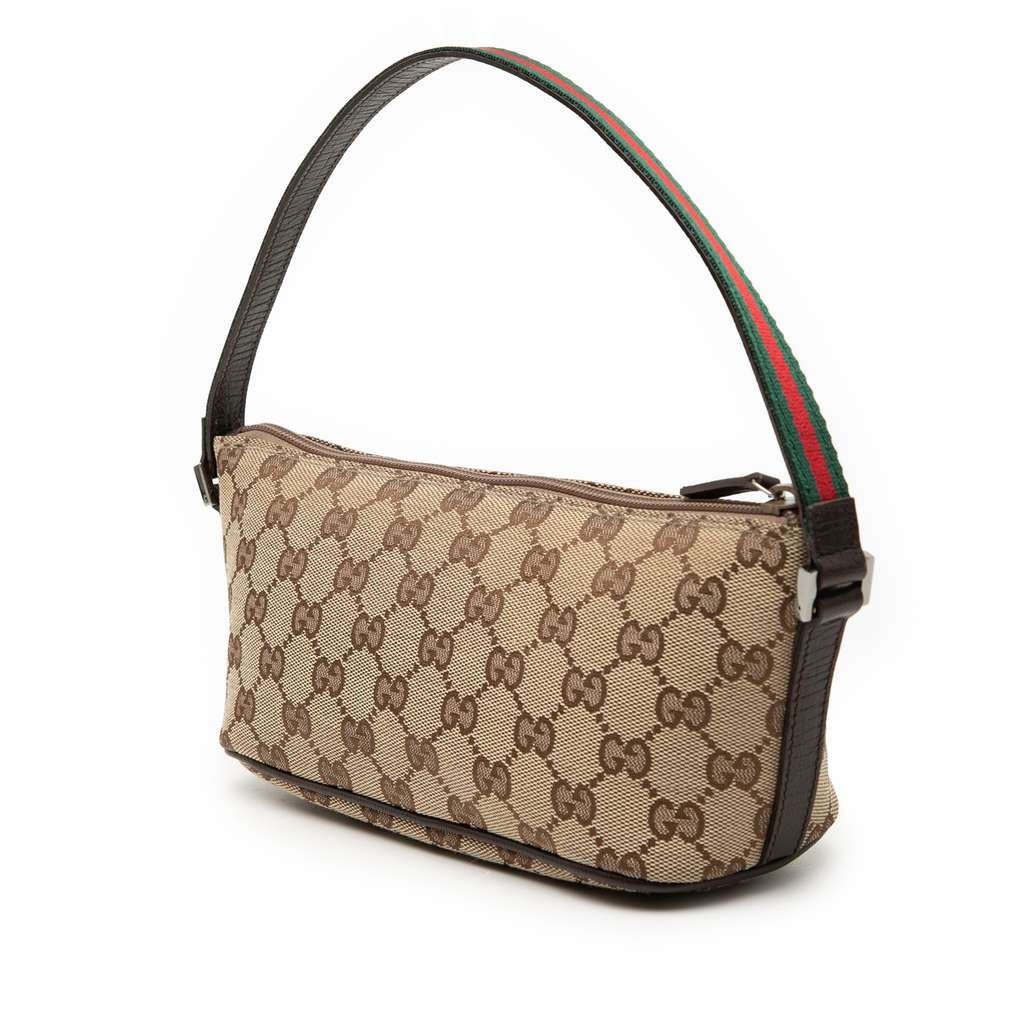 Gucci GG Canvas Web Boat Brown Canvas Good condition - Back View