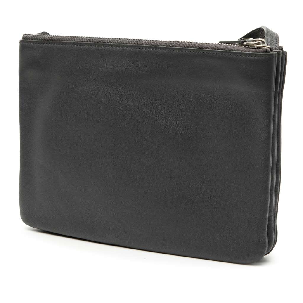 Celine Large Lambskin Trio Crossbody Black Leather Good condition - Back View