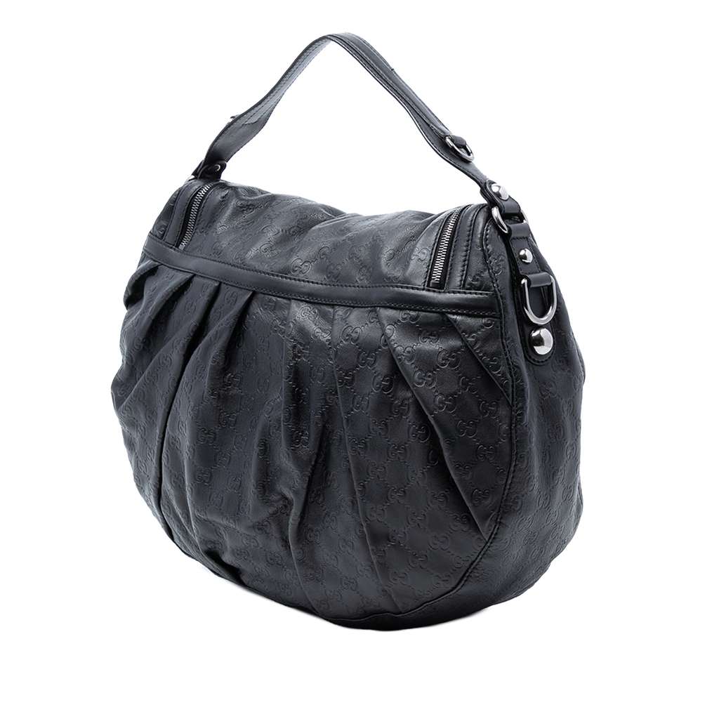 Gucci Guccissima Icon Bit Satchel Black Leather Good condition - Back View