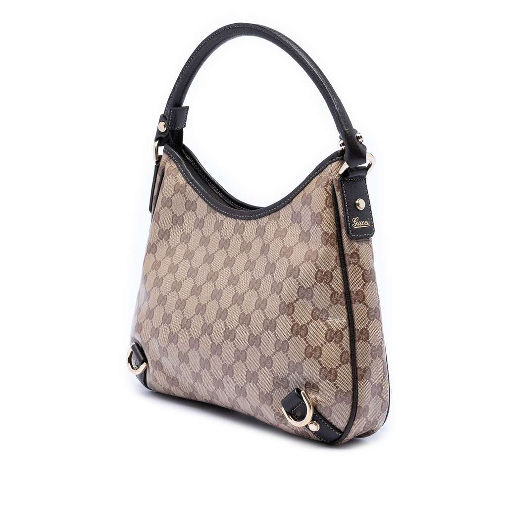 Gucci GG Crystal Abbey D Ring Shoulder Bag Brown Canvas Good condition - Back View