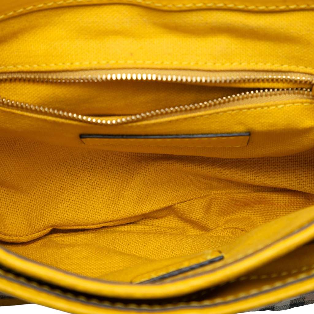 Burberry Haymarket Check Coated Canvas and Leather Buckle Flap Brown Canvas Good condition - Model View