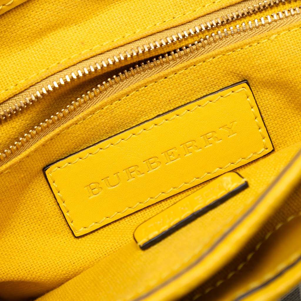 Burberry Haymarket Check Coated Canvas and Leather Buckle Flap Brown Canvas Good condition - Box View