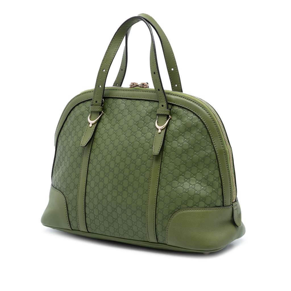 Gucci Medium Microguccissima Nice Dome Satchel Green Leather Good condition - Back View