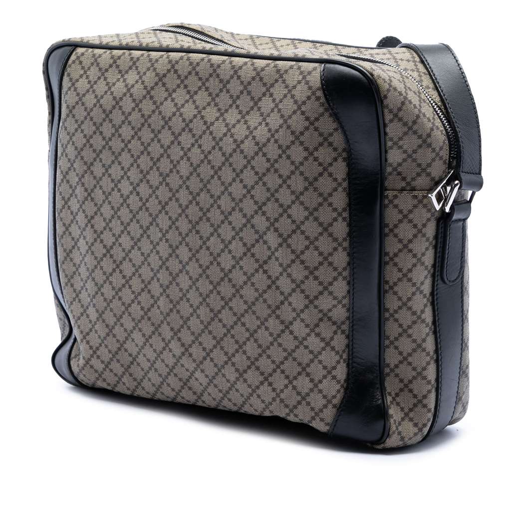 Gucci Diamante Coated Canvas Messenger Bag Brown Canvas Good condition - Back View