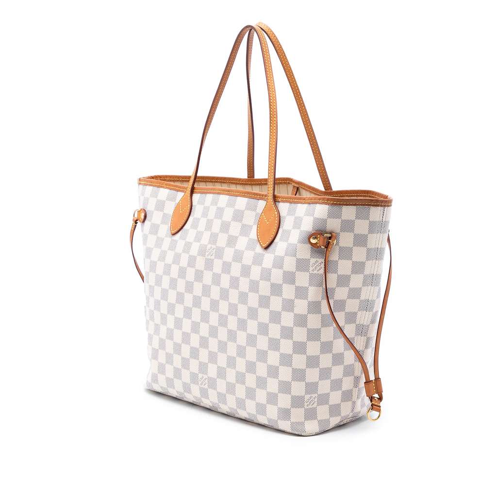 Louis Vuitton Damier Azur Neverfull MM White Good condition - Back View