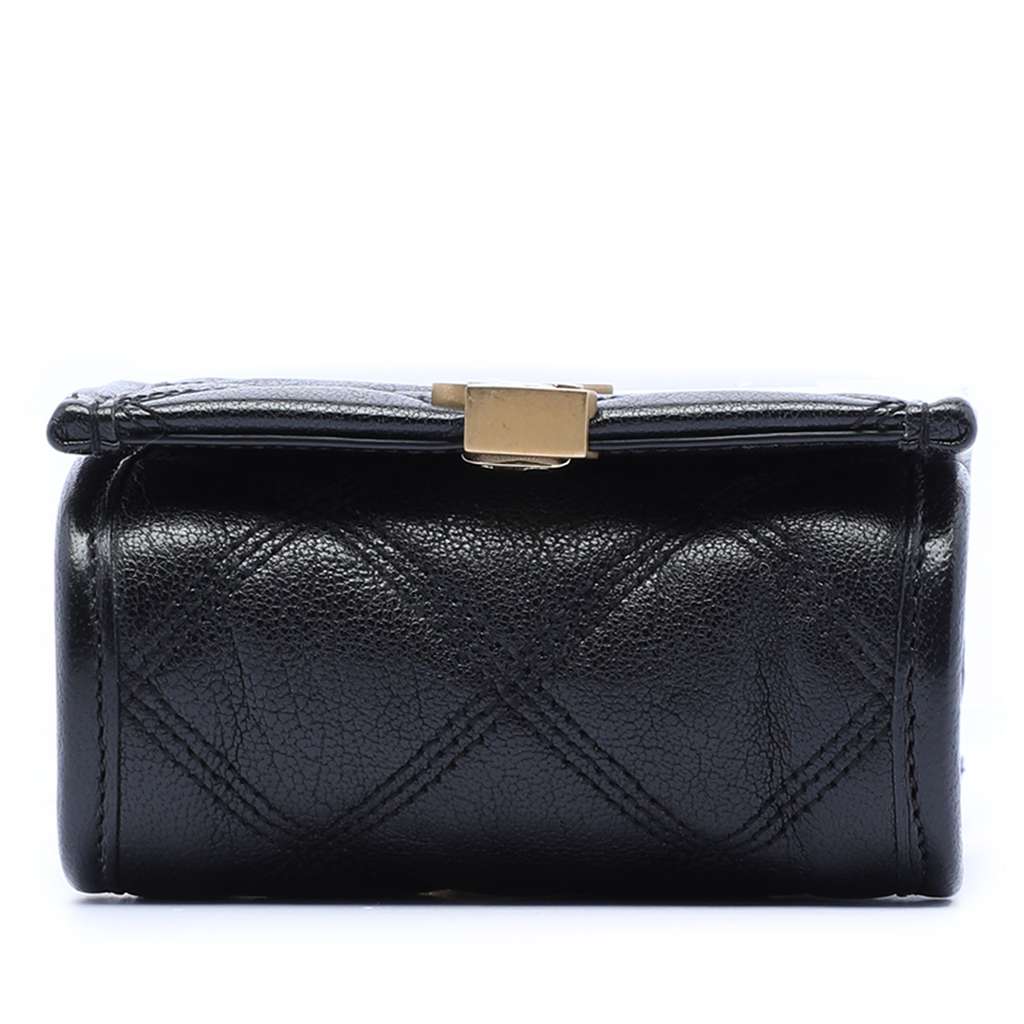 Saint Laurent Baby Quilted Lambskin Becky Belt Bag Black Leather Good condition - Inside View