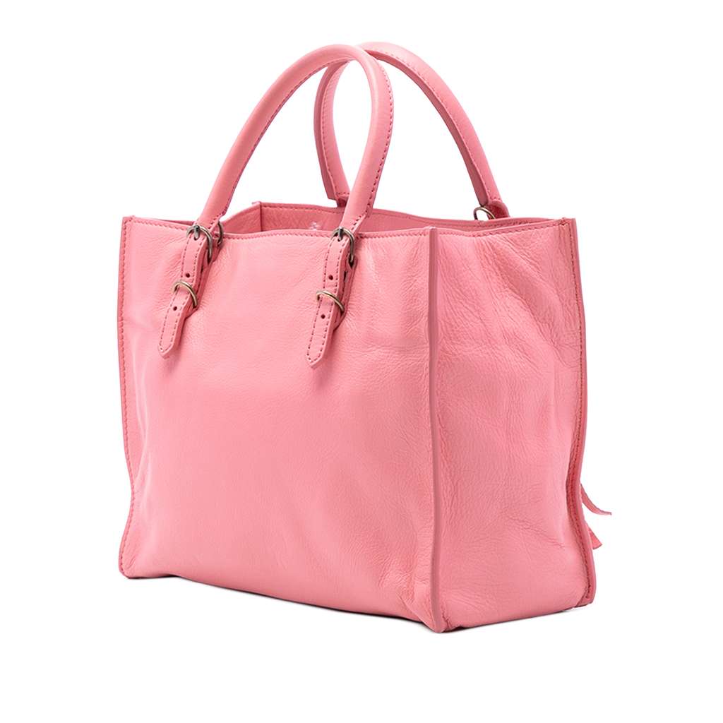 Balenciaga Mini Leather Papier A4 Satchel Pink Leather Good condition - Back View