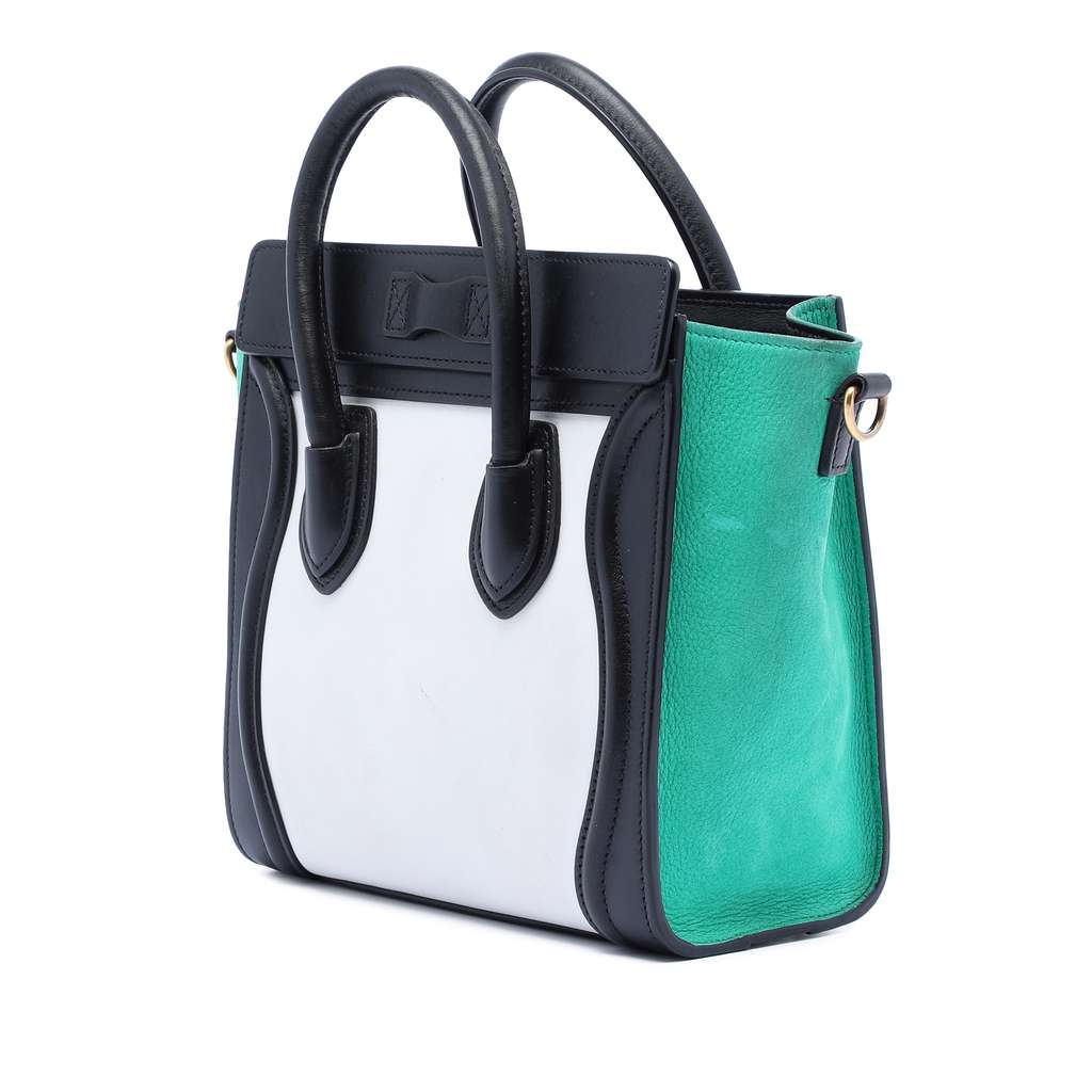 Celine Nano Tricolor Leather Luggage Tote White Leather Good condition - Back View