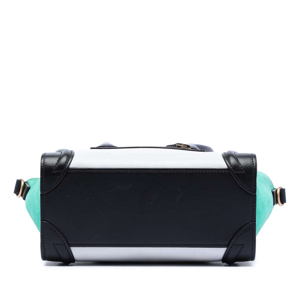 Celine Nano Tricolor Leather Luggage Tote White Leather Good condition - Inside View