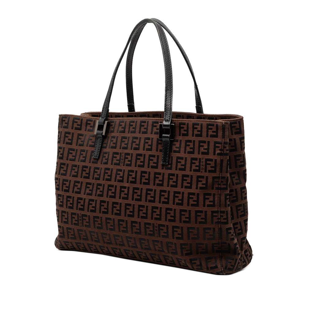 Fendi Zucchino Canvas Tote Brown Canvas Good condition - Back View