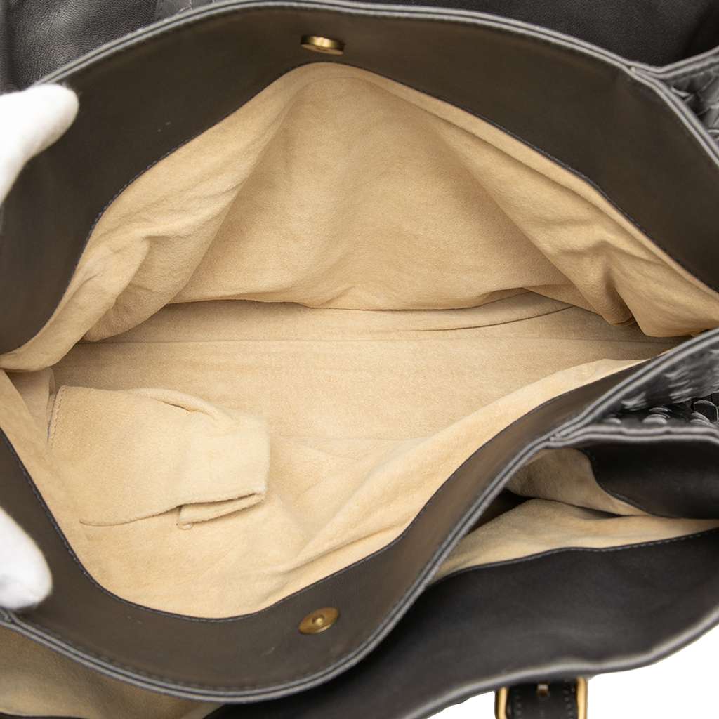 Bottega Veneta Medium Nappa Intrecciato Roma Tote Grey Leather Good condition - Model View