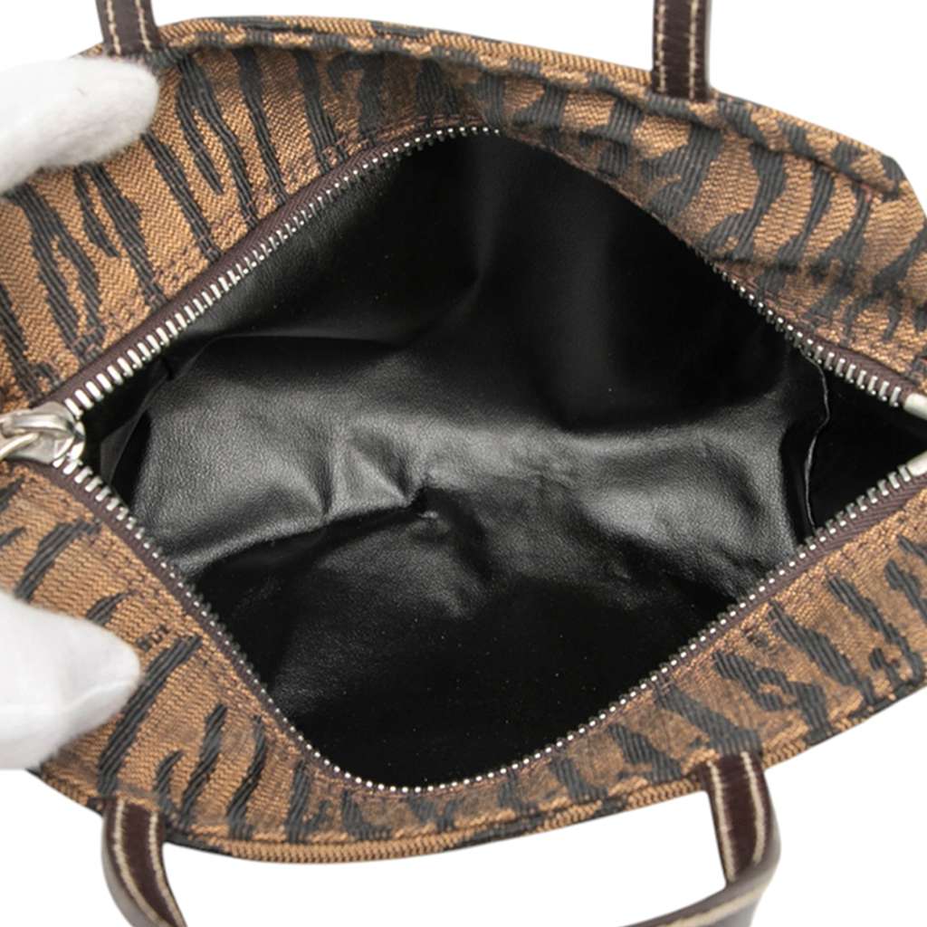 Fendi Canvas Zebra Print Handbag Brown Canvas Good condition - Model View