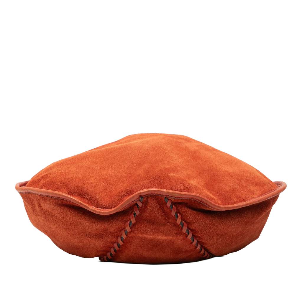 Saint Laurent Suede Braided Hobo Orange Leather Good condition - Inside View