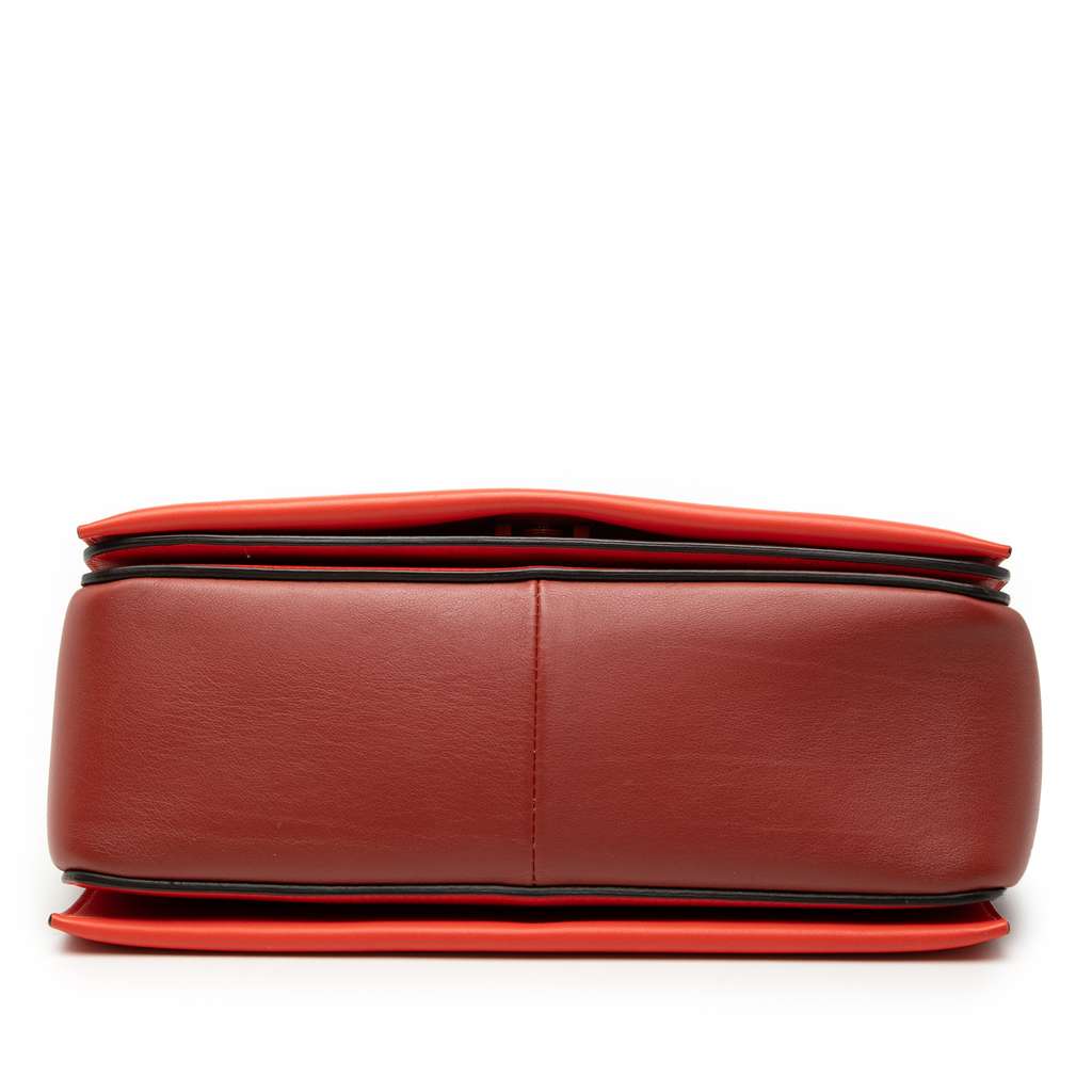 Celine Medium Shiny Smooth Calfskin Frame Shoulder Bag Red Leather Good condition - Inside View
