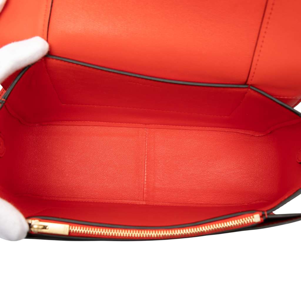 Celine Medium Shiny Smooth Calfskin Frame Shoulder Bag Red Leather Good condition - Model View