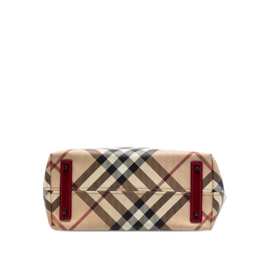 Burberry Supernova Check Coated Canvas Tote Brown Canvas Good condition - Inside View