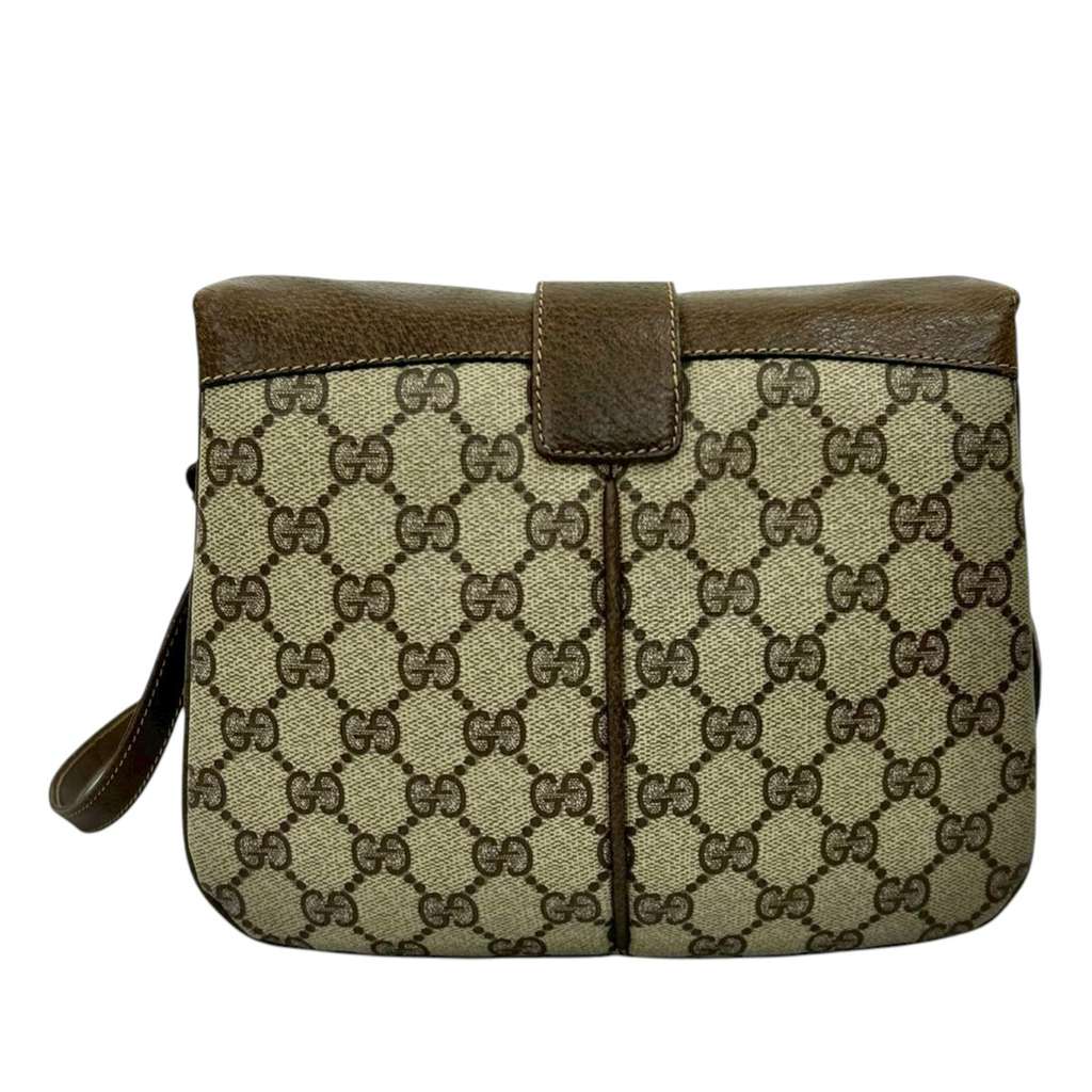 Gucci GG Supreme Web Crossbody Brown Canvas Good condition - Back View