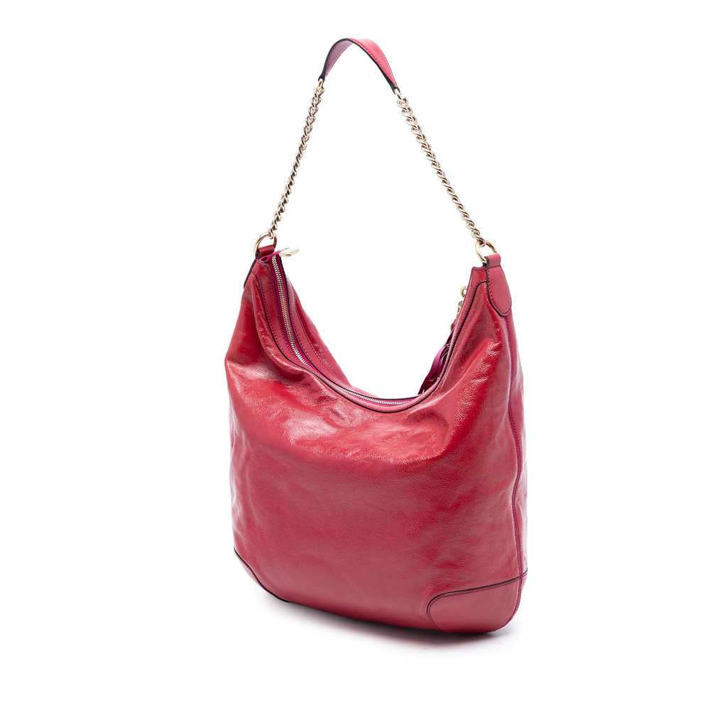 Gucci Patent Soho Shoulder Bag Red Leather Good condition - Back View