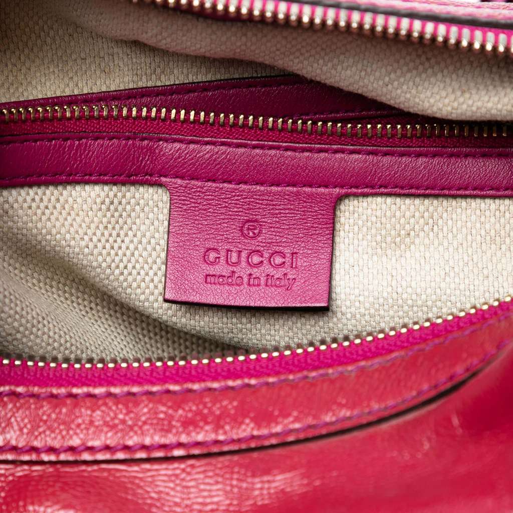 Gucci Patent Soho Shoulder Bag Red Leather Good condition - Box View