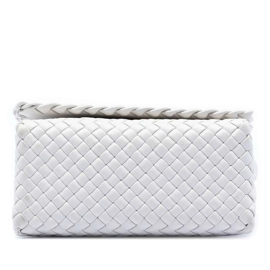 Bottega Veneta Nappa Intrecciato Patti Shoulder Bag White Leather Very good - Inside View