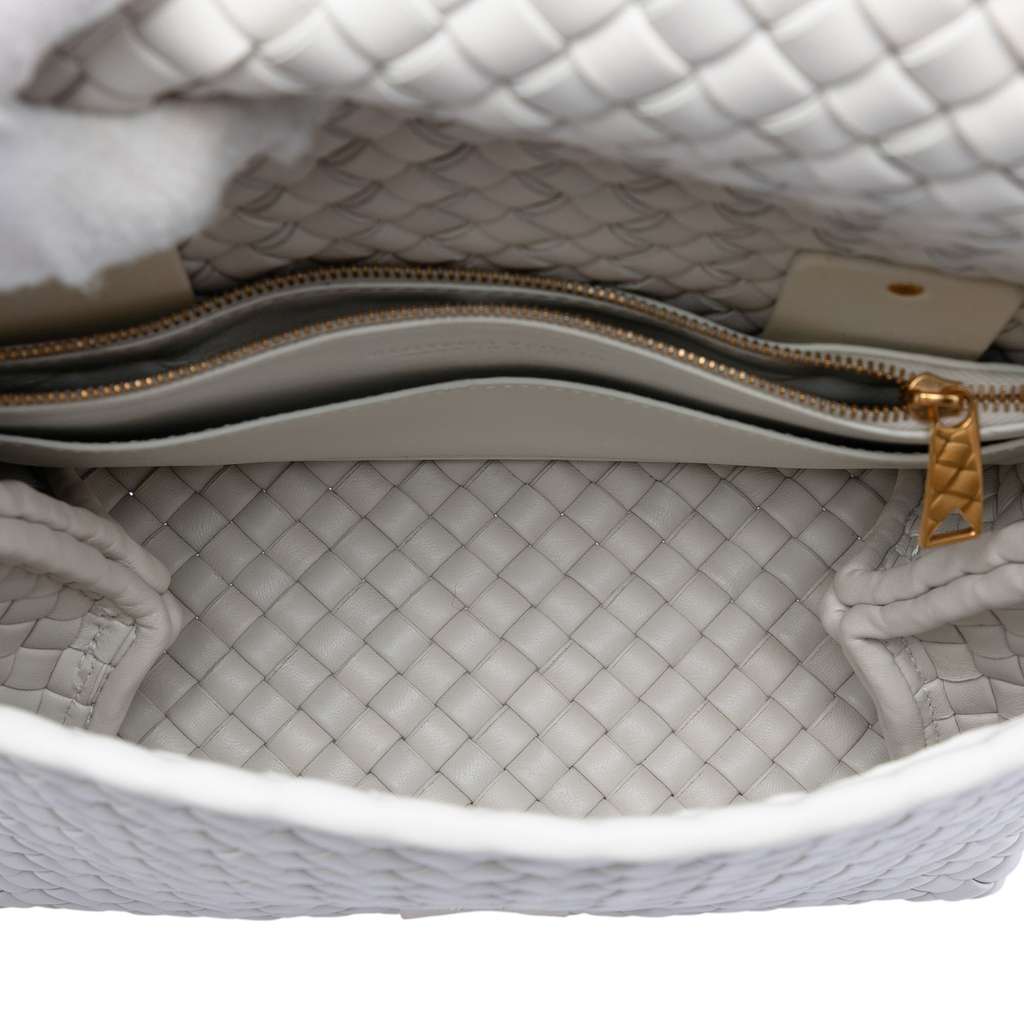 Bottega Veneta Nappa Intrecciato Patti Shoulder Bag White Leather Good condition - Model View