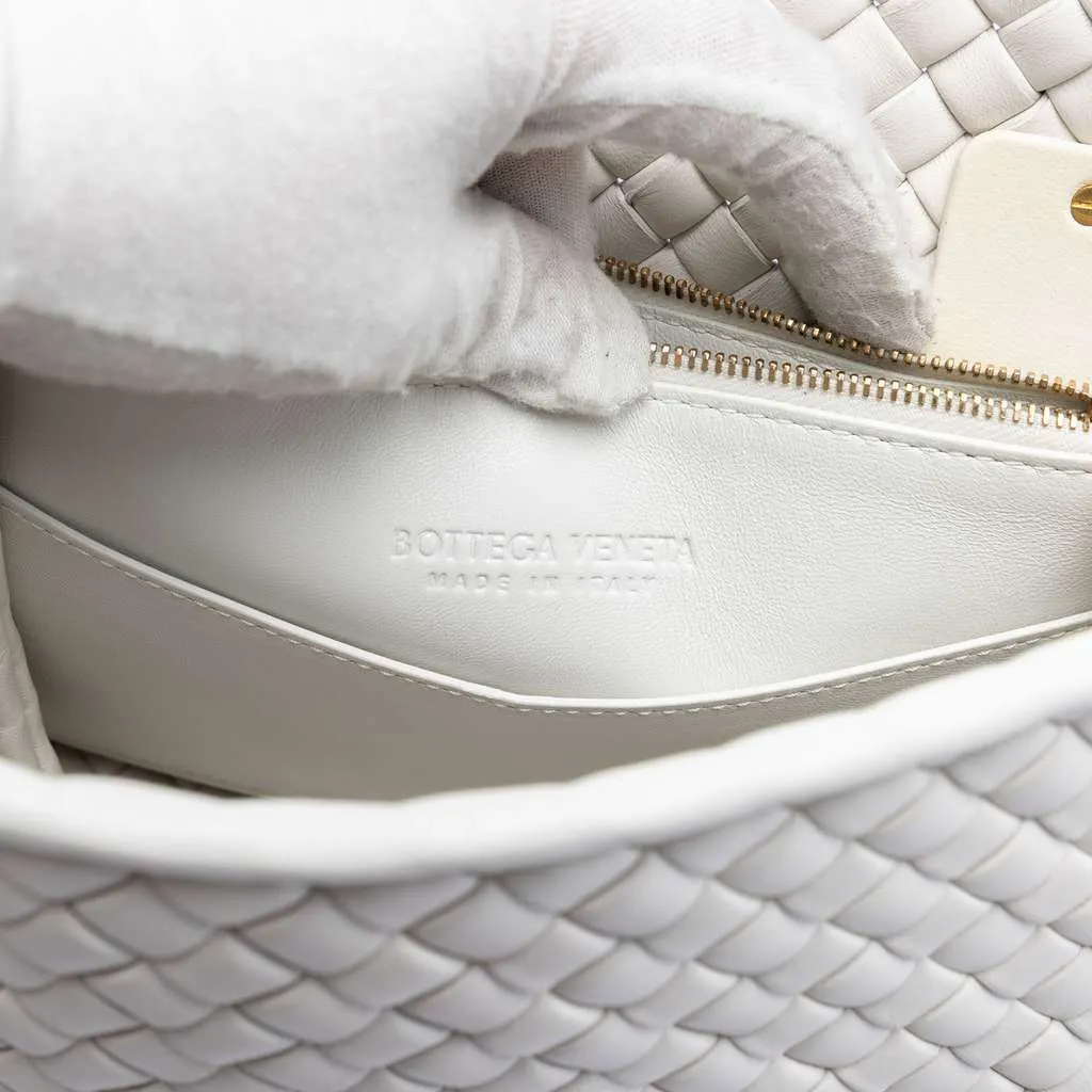 Bottega Veneta Nappa Intrecciato Patti Shoulder Bag White Leather Very good - Box View