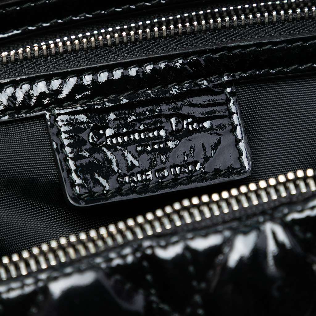 Dior Large Patent Cannage Lady Dior Soft Shopping Tote Black Leather Good condition - Box View