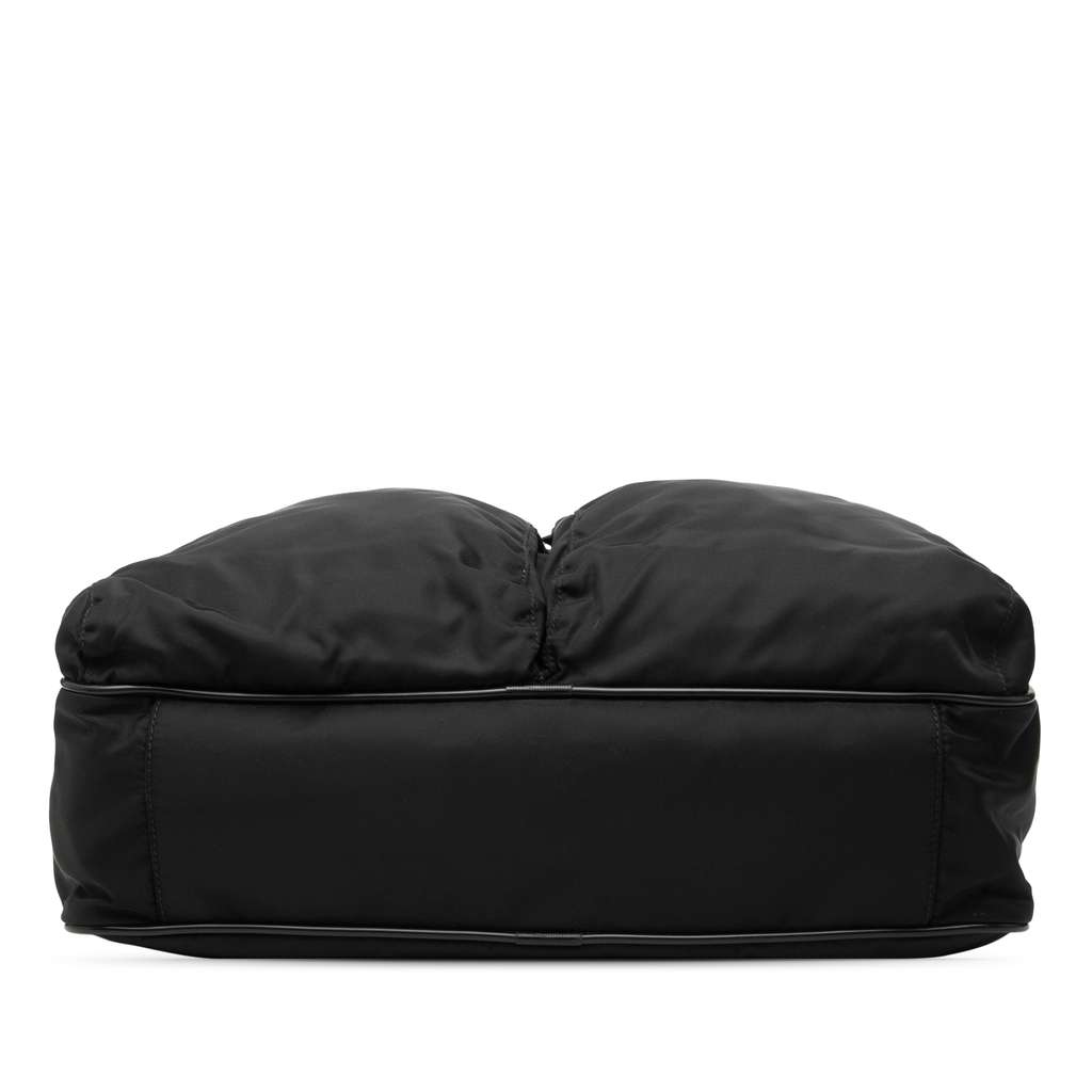 Prada Saffiano Trimmed Tessuto Double Zip Crossbody Black Good condition - Inside View