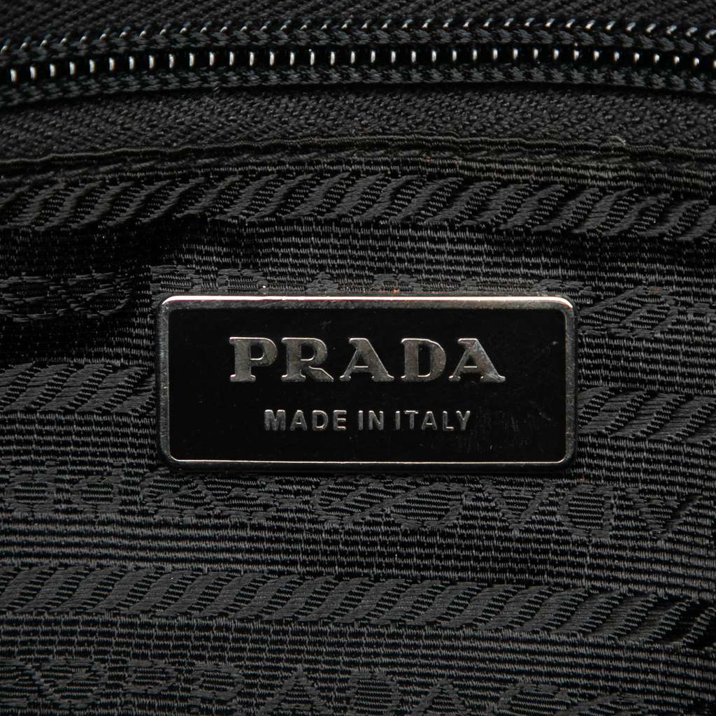 Prada Saffiano Trimmed Tessuto Double Zip Crossbody Black Good condition - Box View