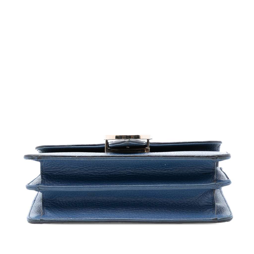 Gucci Small Dollar Calfskin Interlocking G Crossbody Blue Leather Good condition - Inside View