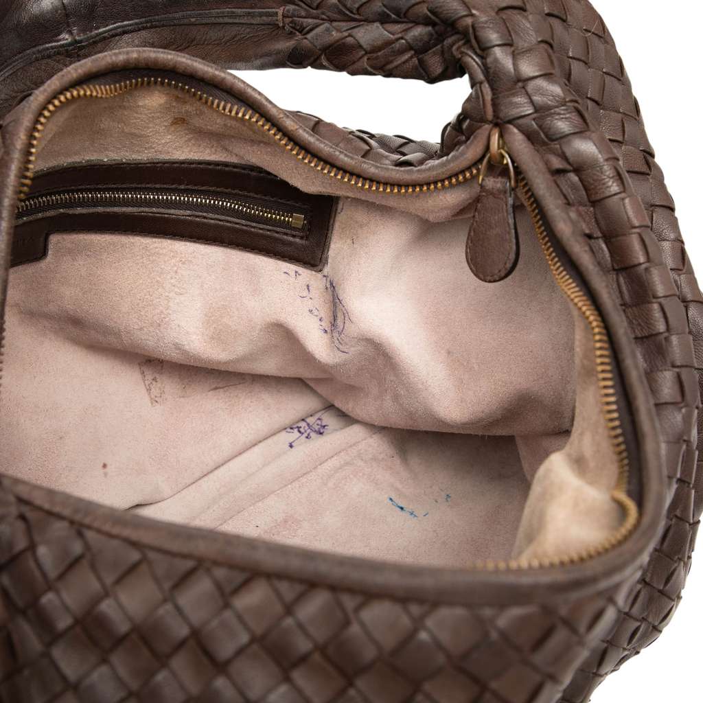 Bottega Veneta Large Nappa Intrecciato Floral Cutout Veneta Hobo Brown Leather Good condition - Box View