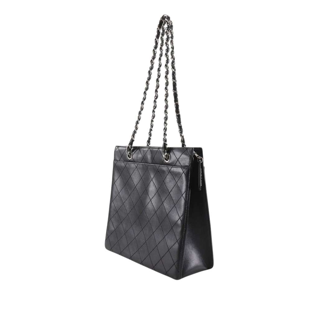 Chanel Quilted Caviar Chain Tote Black Leather Good condition - Inside View