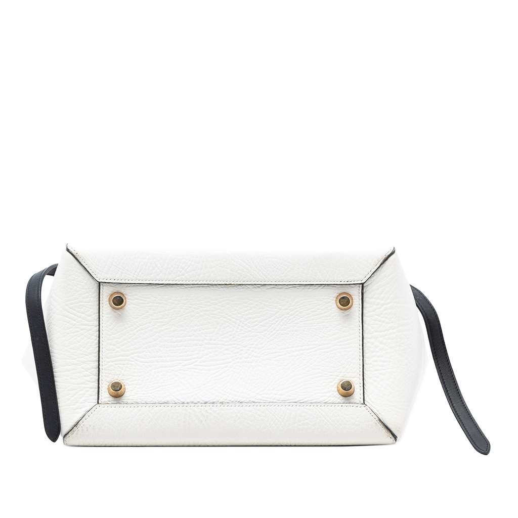 Celine Mini Bicolor Grained Calfskin Belt Bag White Leather Good condition - Inside View