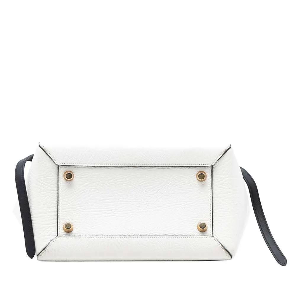 Celine Mini Bicolor Grained Calfskin Belt Bag White Leather Good - Inside View