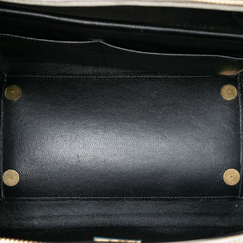 Celine Mini Bicolor Grained Calfskin Belt Bag White Leather Good condition - Model View