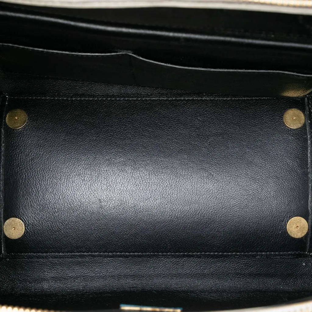 Celine Mini Bicolor Grained Calfskin Belt Bag White Leather Good - Model View