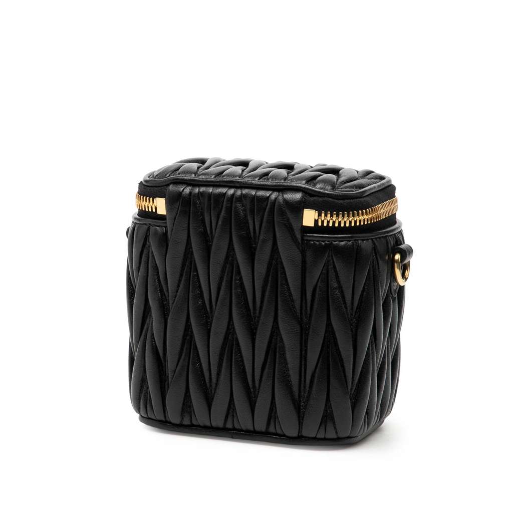 Miu Miu Micro Matelasse Nappa Vanity Crossbody Black Leather Good condition - Back View