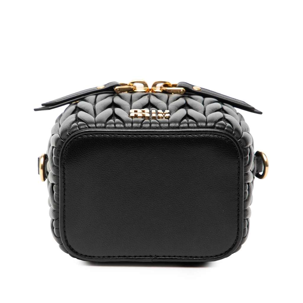 Miu Miu Micro Matelasse Nappa Vanity Crossbody Black Leather Good condition - Inside View