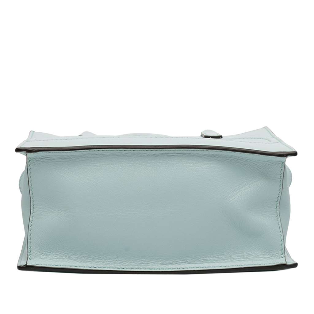 Valentino Small Leather VLogo Walk Tote Blue Leather Good condition - Inside View