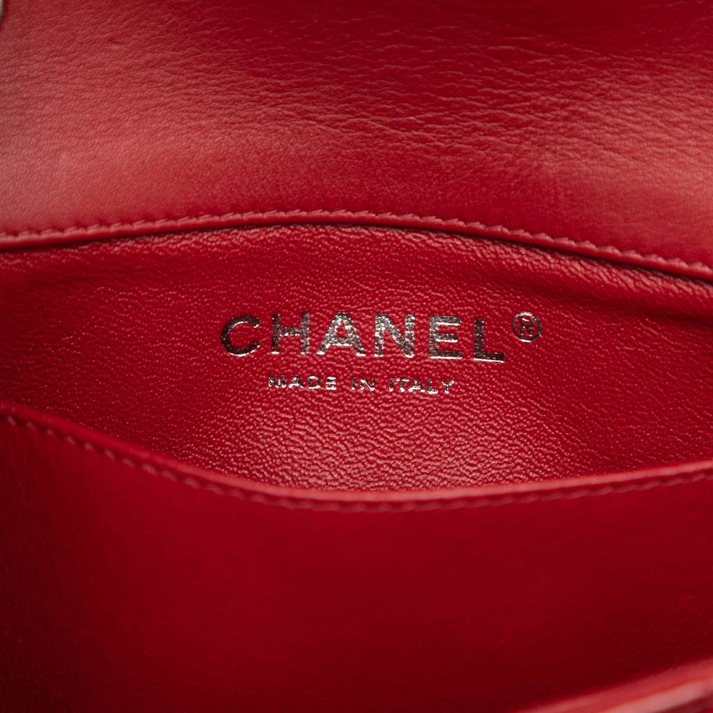 Chanel Extra Mini Rectangular Classic Patent Single Flap Red Leather Good condition - Box View