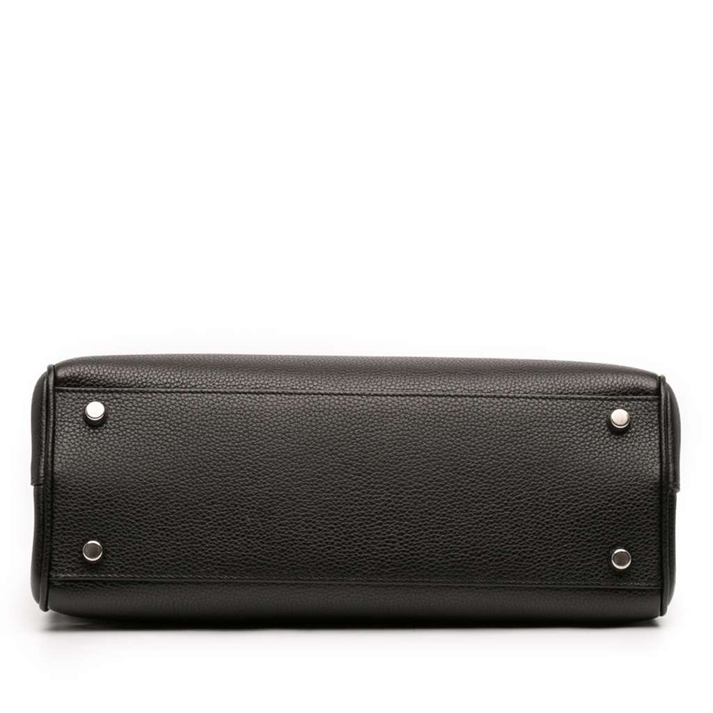 Gucci Small Grained Calfskin Zumi Top Handle Bag Black Leather Good condition - Inside View